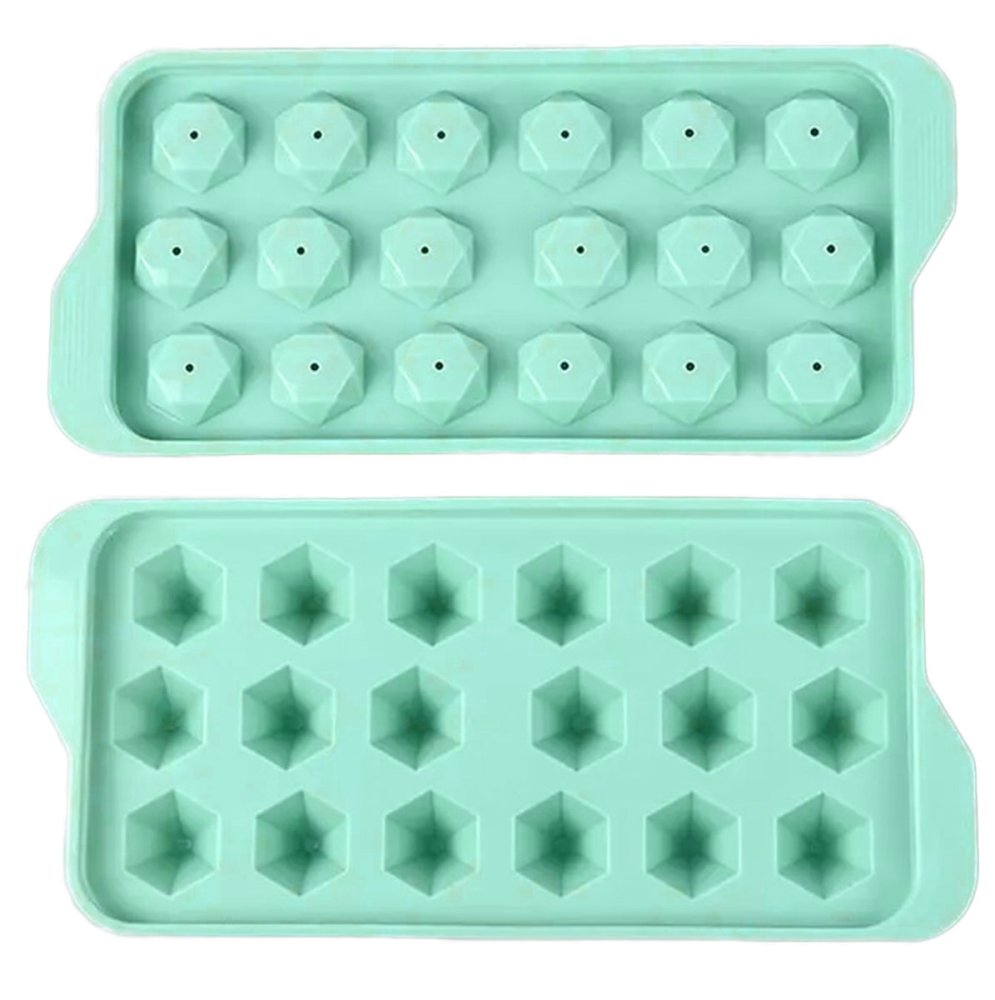 Silicone Ice Cube Mold with Lid, 18 pcs, Green (3)