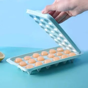 Silicone Ice Cube Mold with Lid, 18 pcs, Green