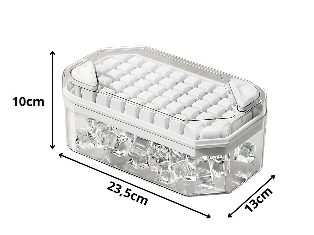 Ice Cube Tray with Storage Bin, Scoop & Easy-Release Buttons, 50 Cubes (3)