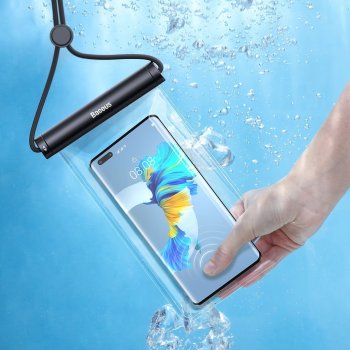 Baseus Waterproof Phone Bag Case Cover for Swimming Pool Beach 210 x 110mm, Black