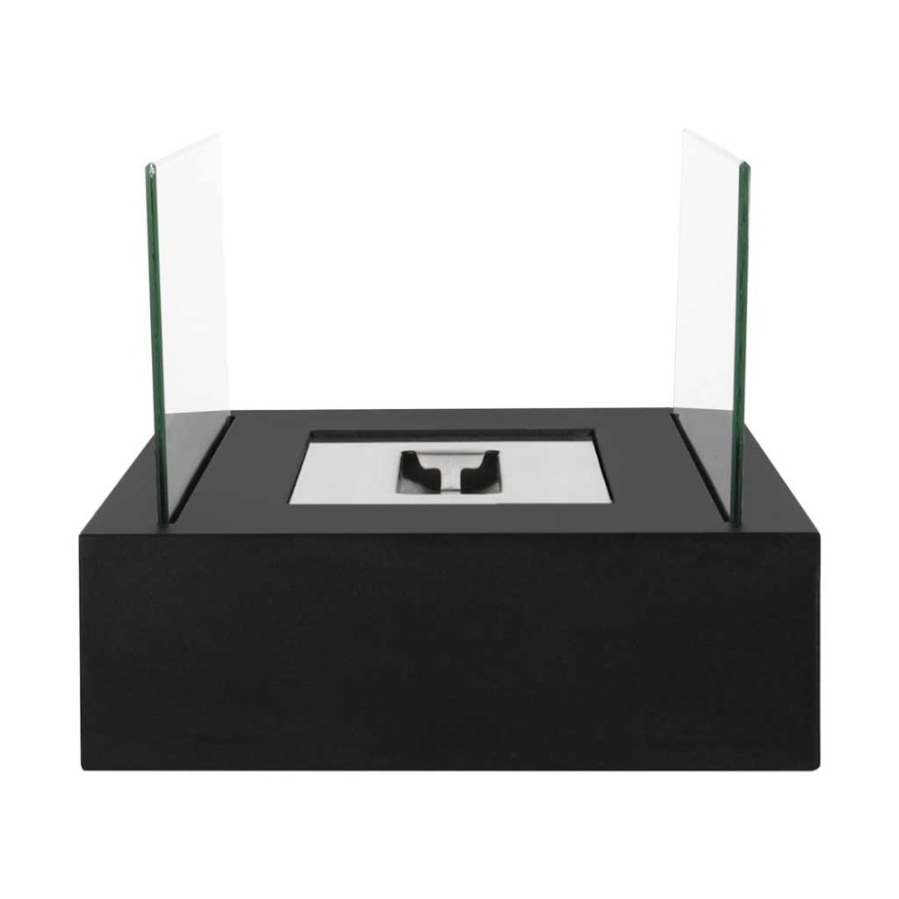 Tabletop Bio Ethanol Fireplace Smokeless Ventless Indoor Portable Fire Pit, Black (2)