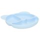 Silicone Baby Feeding Set with Bear Plate and Bib, 4-Piece, Blue