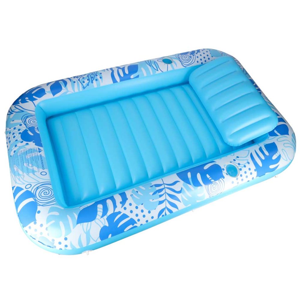 Inflatable Pool Lounger with Headrest Pillow, Water Float for Adults, blue (2)