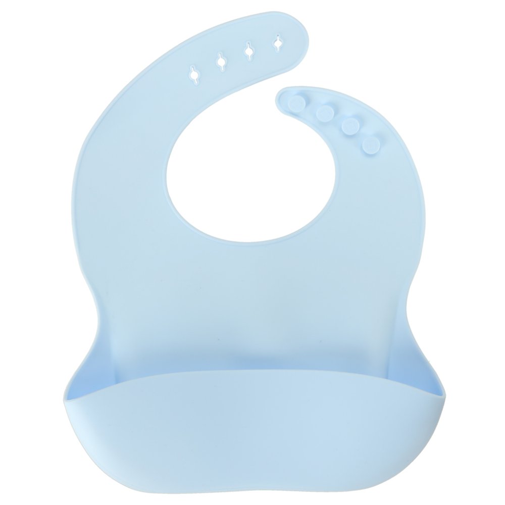 Silicone Baby Feeding Set with Bear Plate and Bib, 4-Piece, Blue (0)