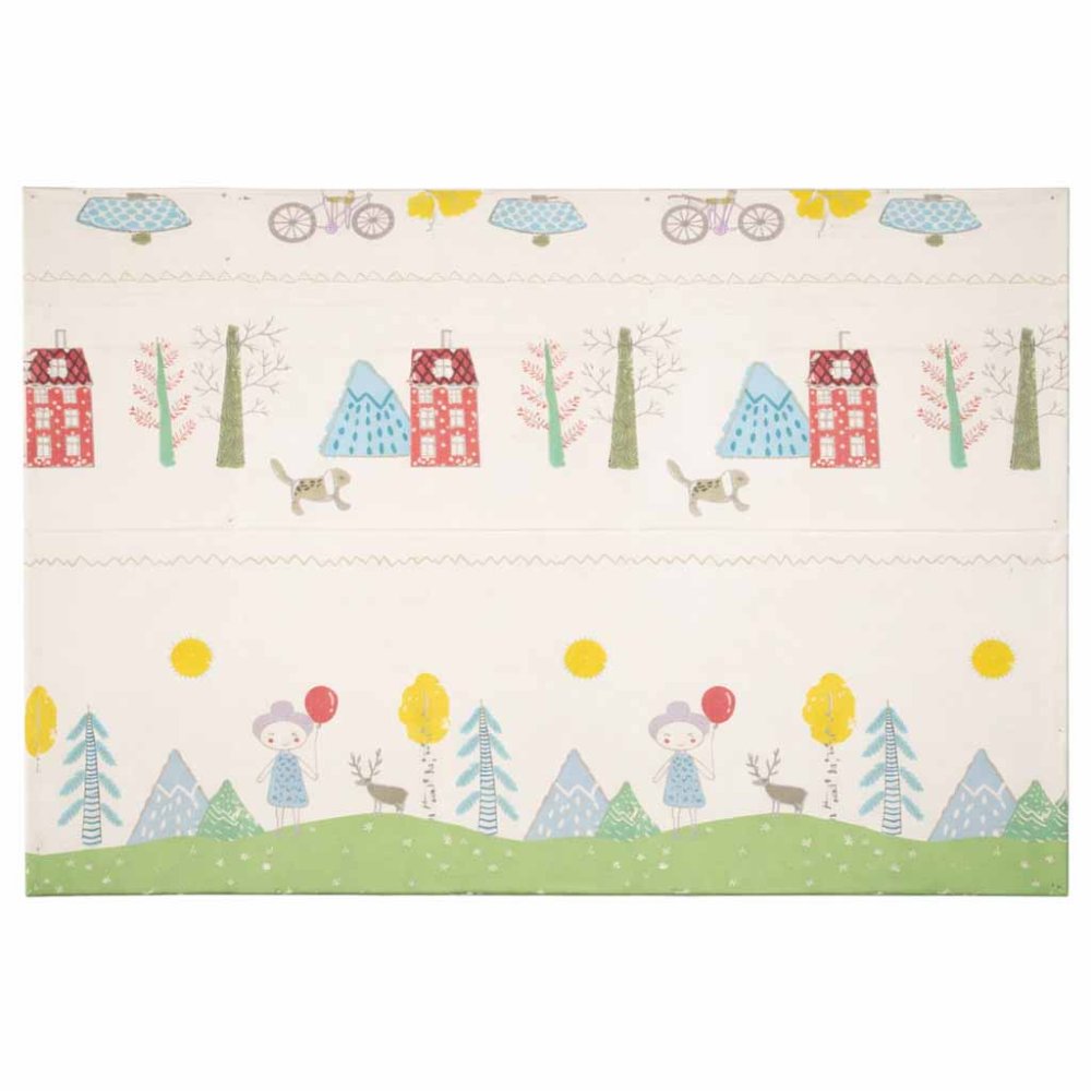Foldable Double-Sided Foam Play Mat Bears and Trees 150x200cm, White (0)