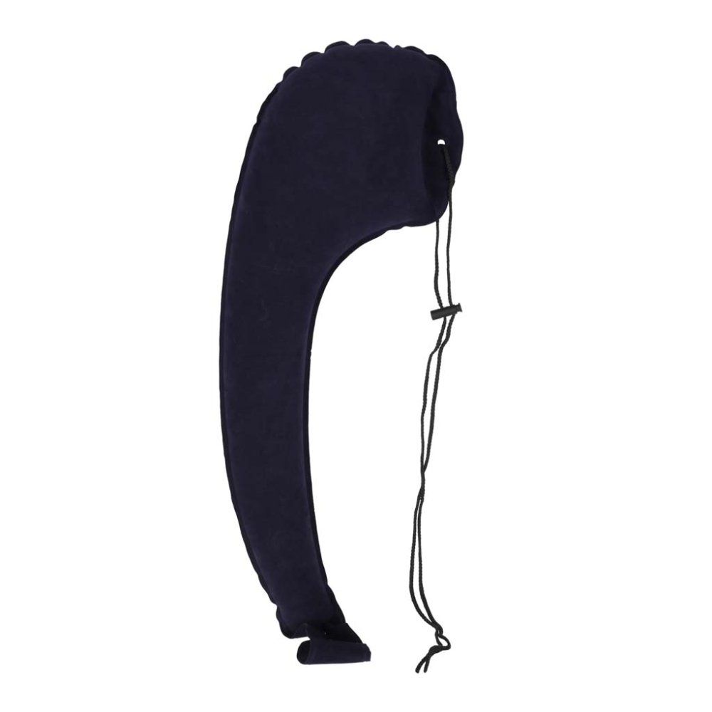 Inflatable Side Sleeper Travel Pillow for Car with Seat Strap, Navy Blue (0)
