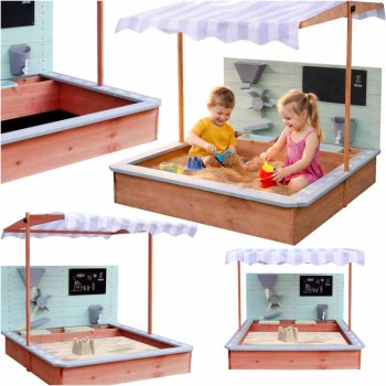 Kids Wooden Sandbox with Canopy LULILO Sablo 360° 120cm