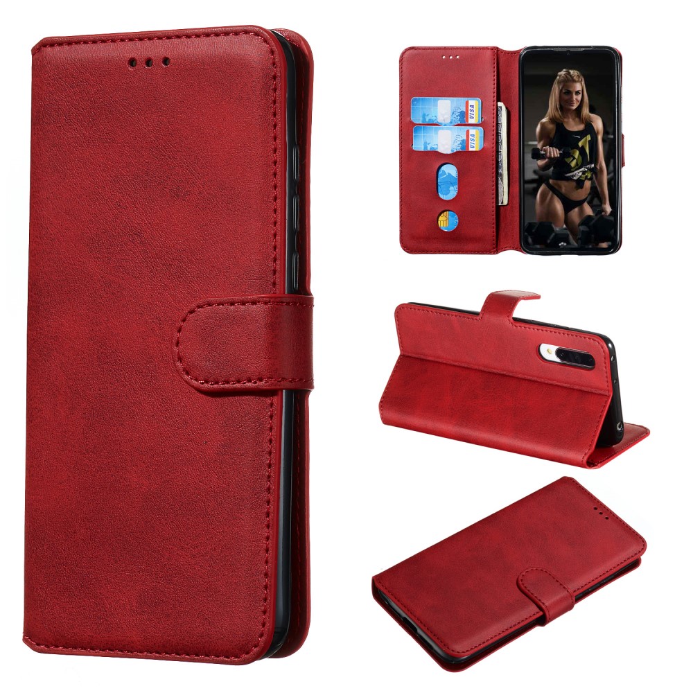 Xiaomi Mi 9 Lite / CC9 / CC9mt Classic Wallet Leather Book Case Cover, Red (3)