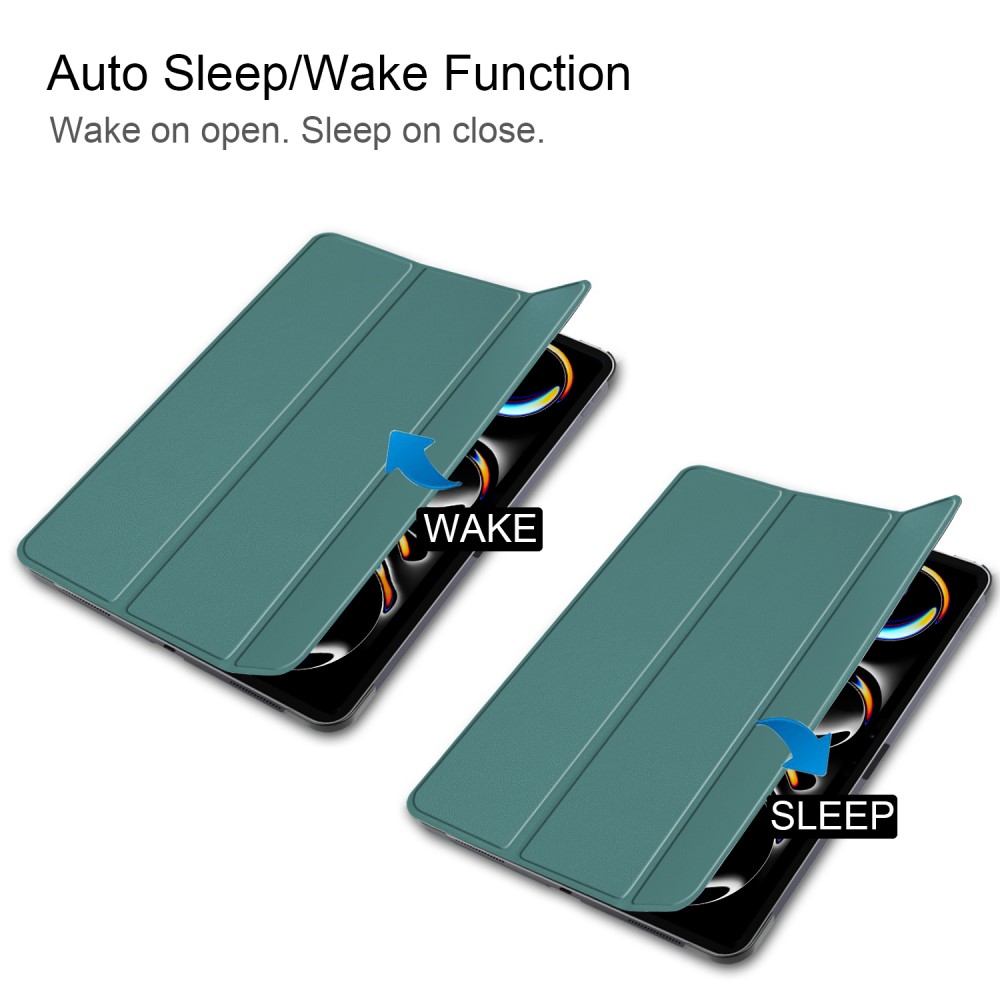 Apple iPad Pro 11'' (2024) (A2837 A2925) PU Leather Protective Tri-fold Book Case Cover, Green (3)