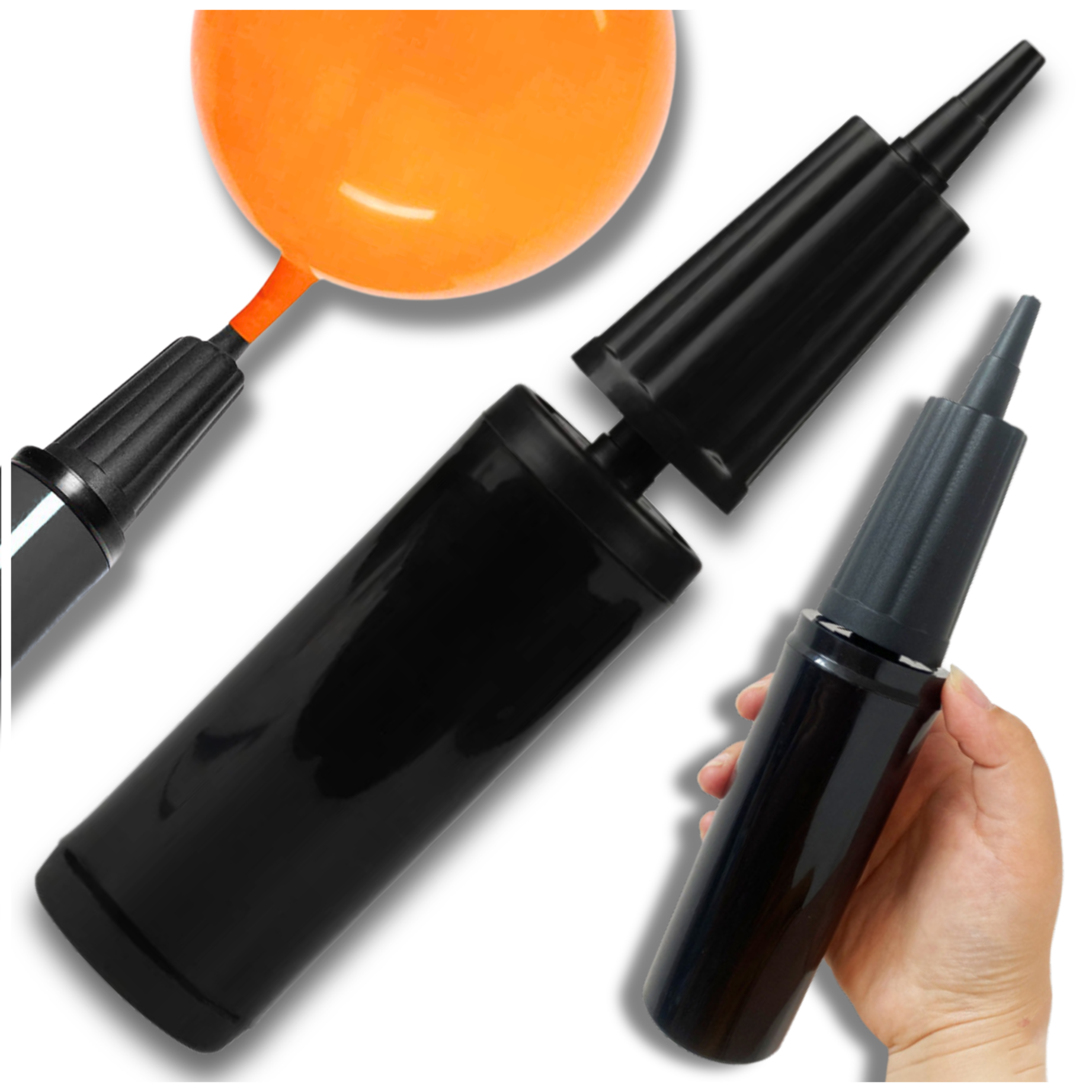 Small Hand Air Pump for Balloons, Inflatables and Pool Floats, Black