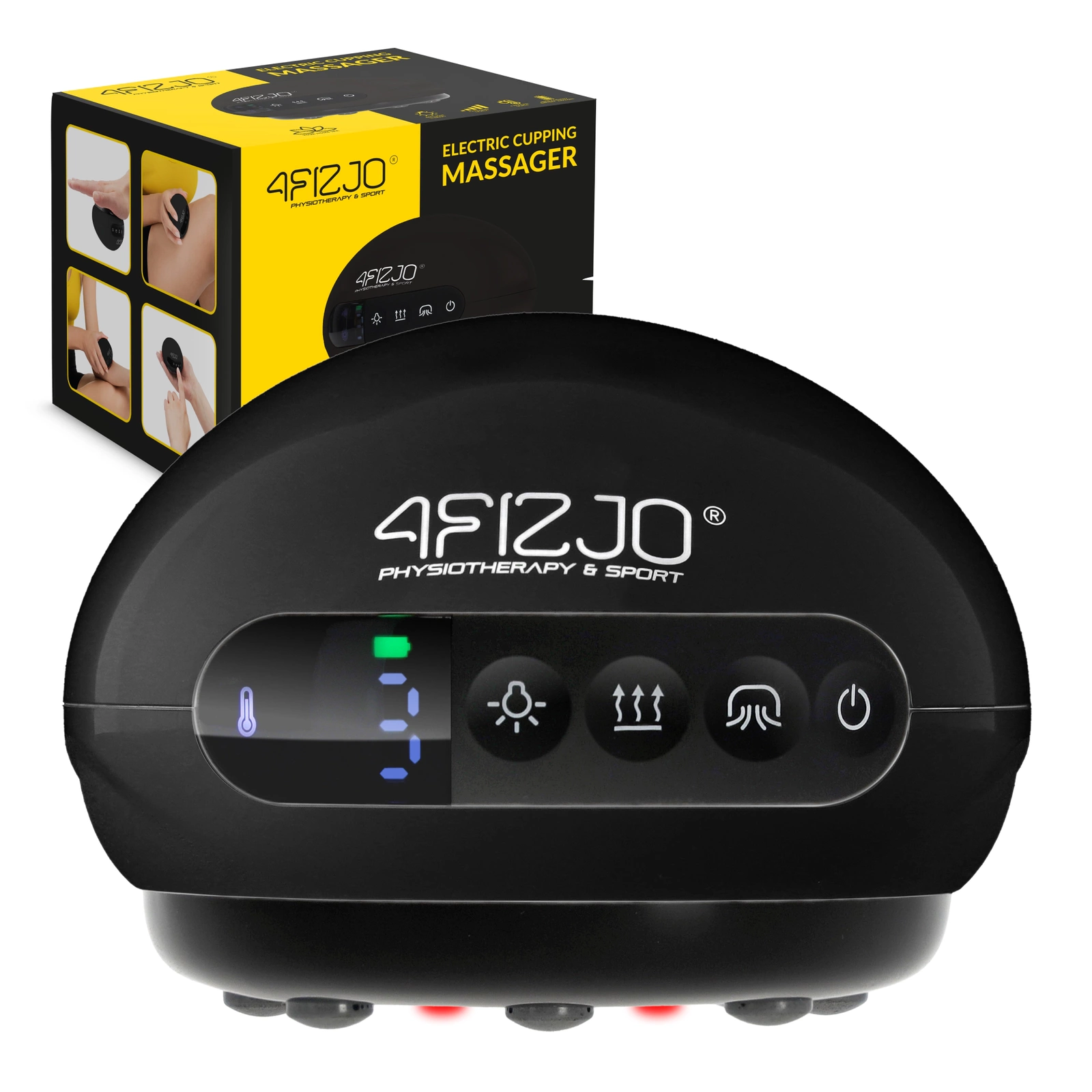 Electric Cupping Massager for Body & Cellulite Therapy, Black