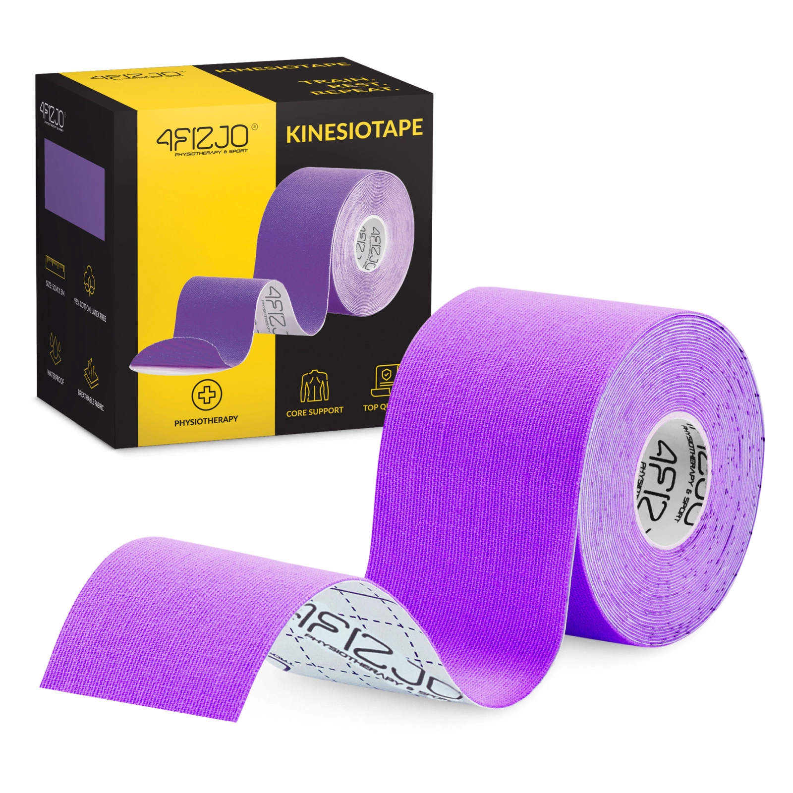 4FIZJO Kinesiology Tape 5 cm x 5 m, Purple