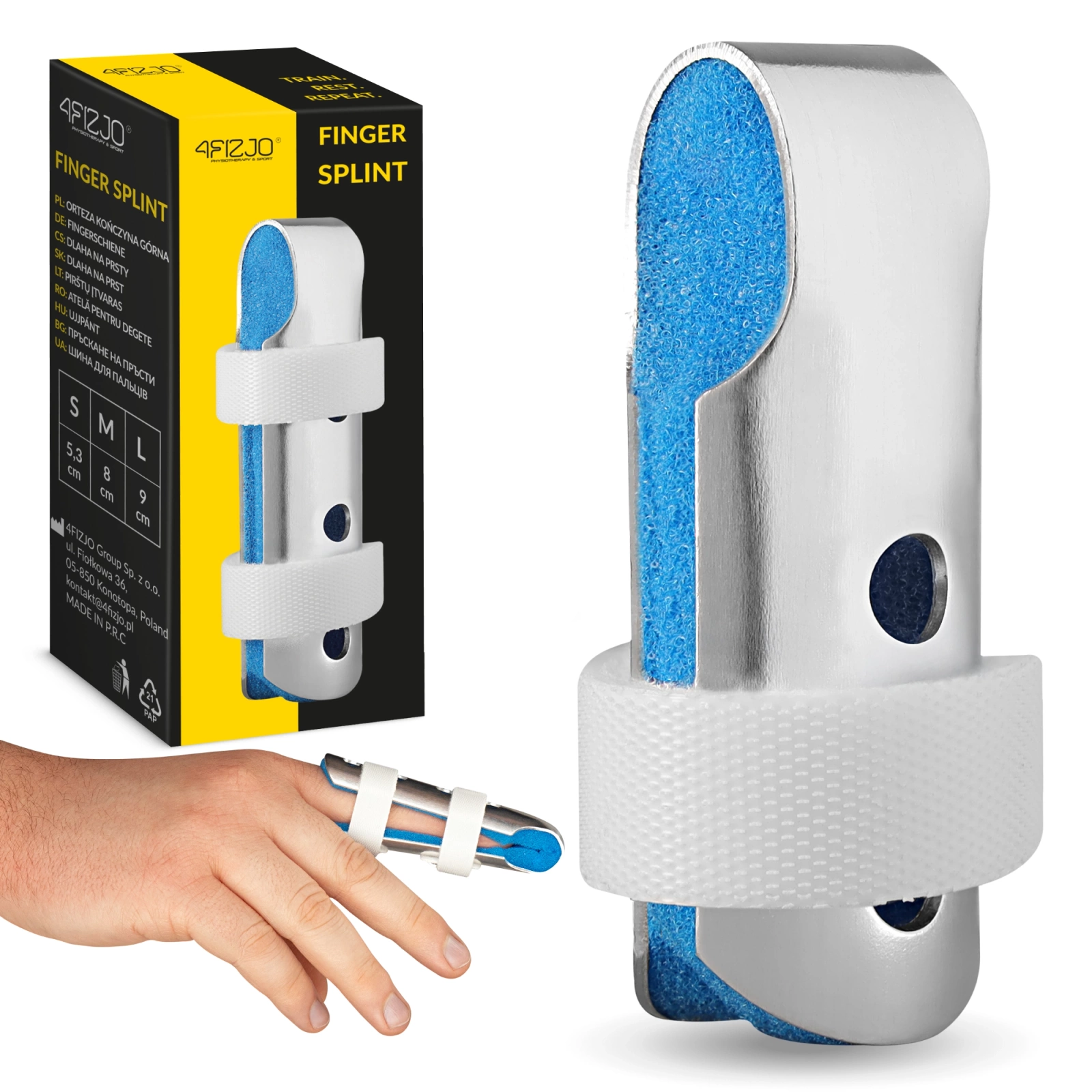 MED FN02 Finger Splint Brace for Mallet or Broken Finger, Size S