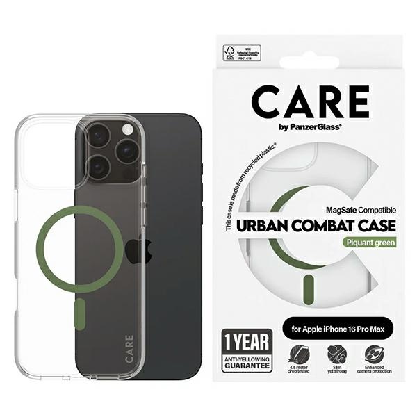 Apple iPhone 16 Pro Max 6.9'' CARE by PanzerGlass Flagship MagSafe Case Cover, Green