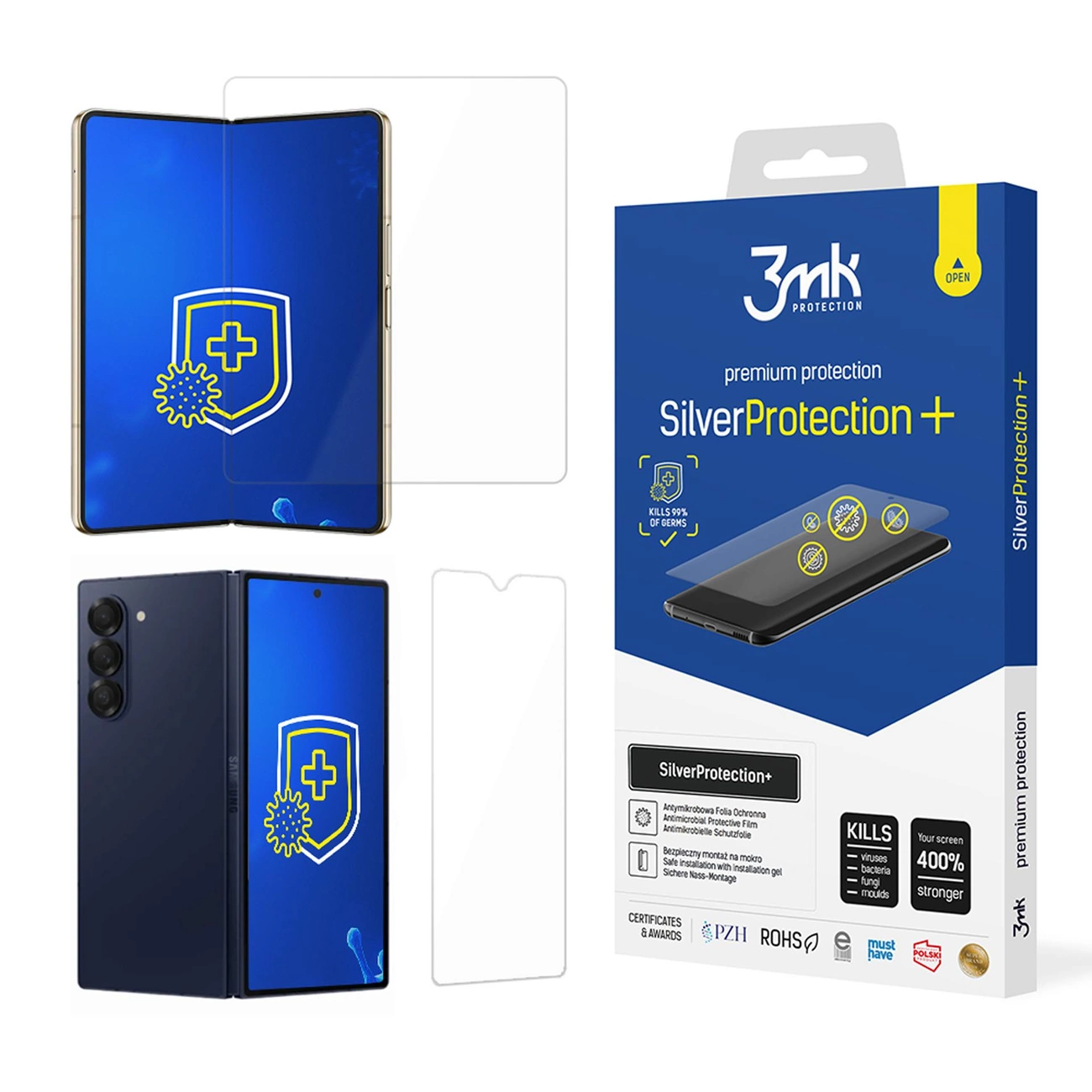Samsung Galaxy Z Fold 6 3MK Silver Protect+ Antibacterial Screen Protector