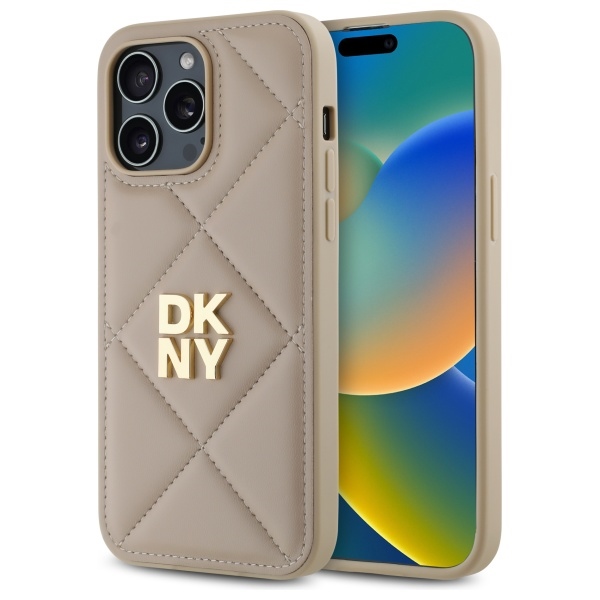 DKNY DKHCP14LPQDSLE iPhone 14 Pro 6.1" beige/beige Quilted Stack Logo