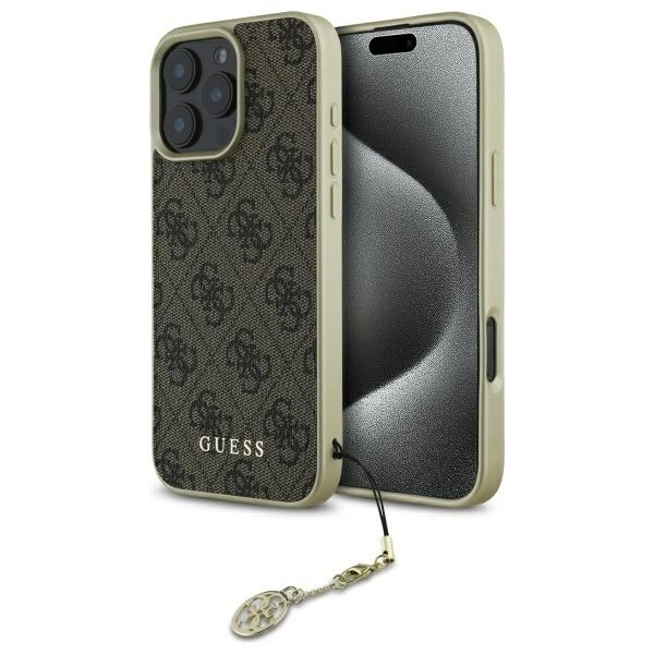 Guess GUHCP16LGF4GBR iPhone 16 Pro 6.3" brown/brown hardcase 4G Charms Collection