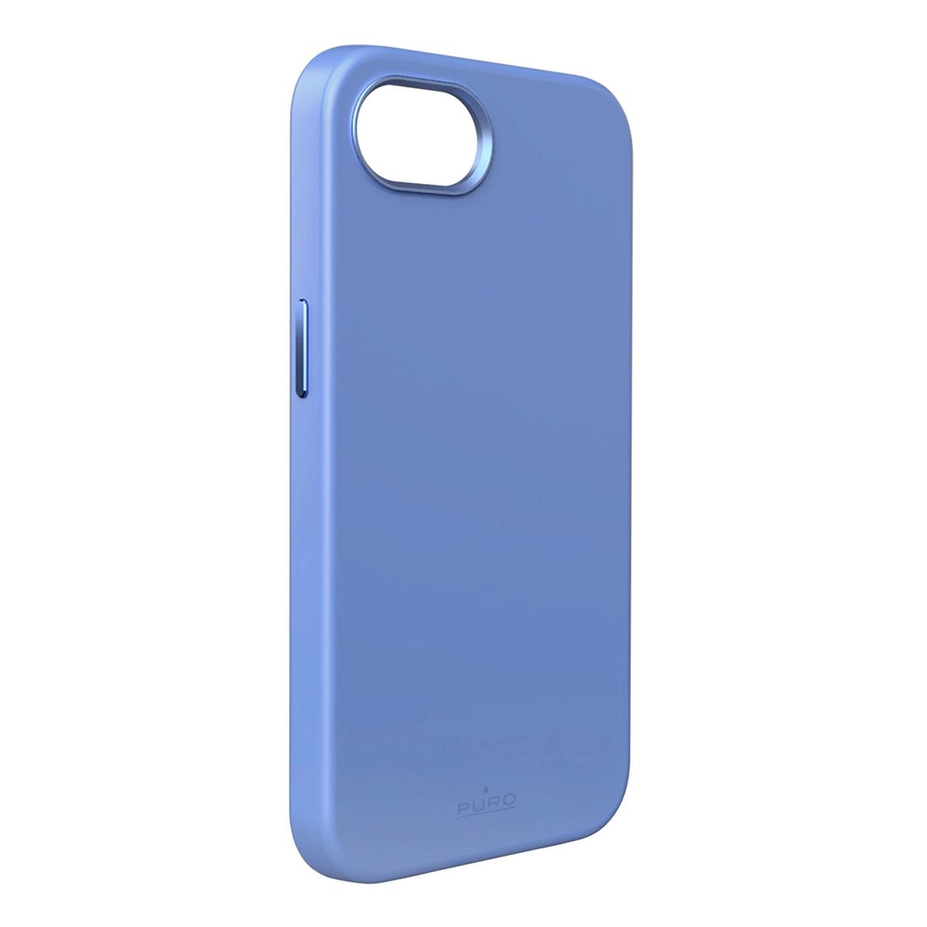 Puro Liquid Silicon Cover ``ICON MAG PRO'' with Magsafe, metal buttons and camera ring for iPhone 16E, blue