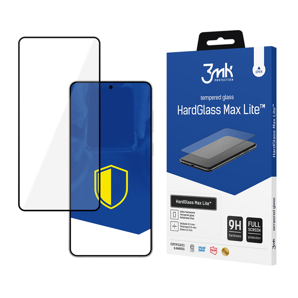 Tempered glass 3mk HardGlass Max Lite Black Samsung Galaxy S25 Edge