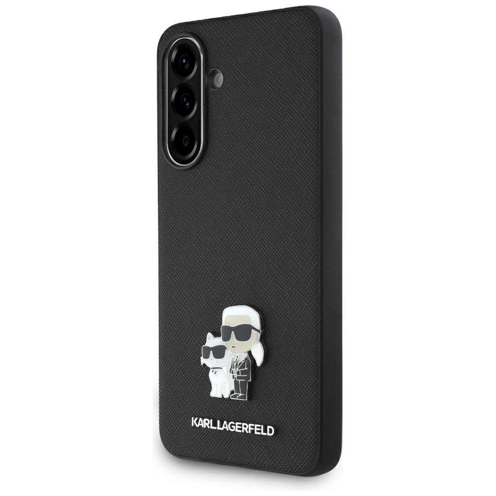 Karl Lagerfeld Saffiano Case w/ K&C Metal Logo Samsung Galaxy A36 - Black