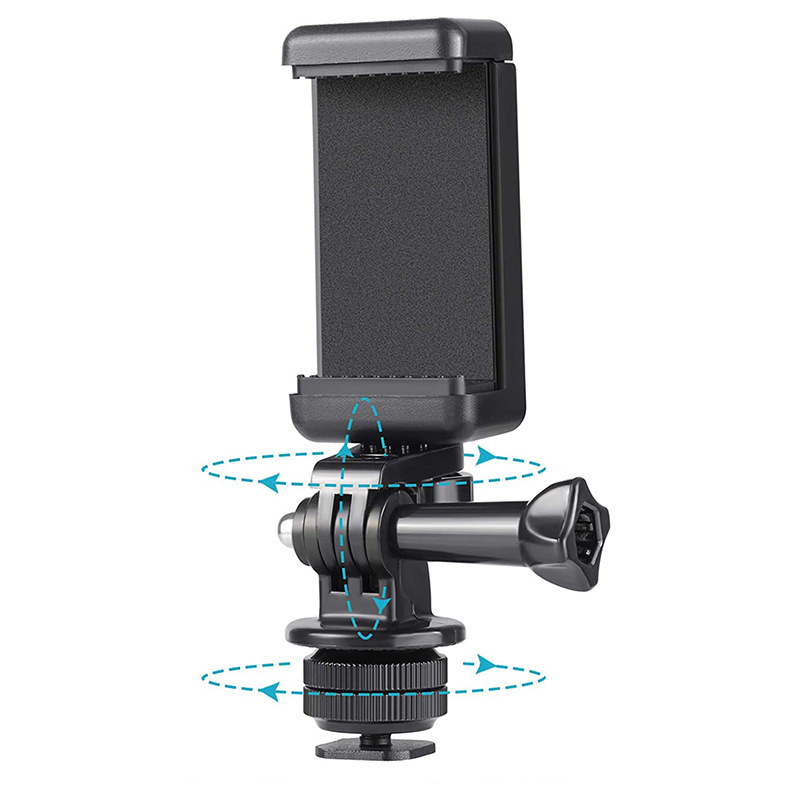 Phone/Sports Camera Holder with Adapter - Black (3)