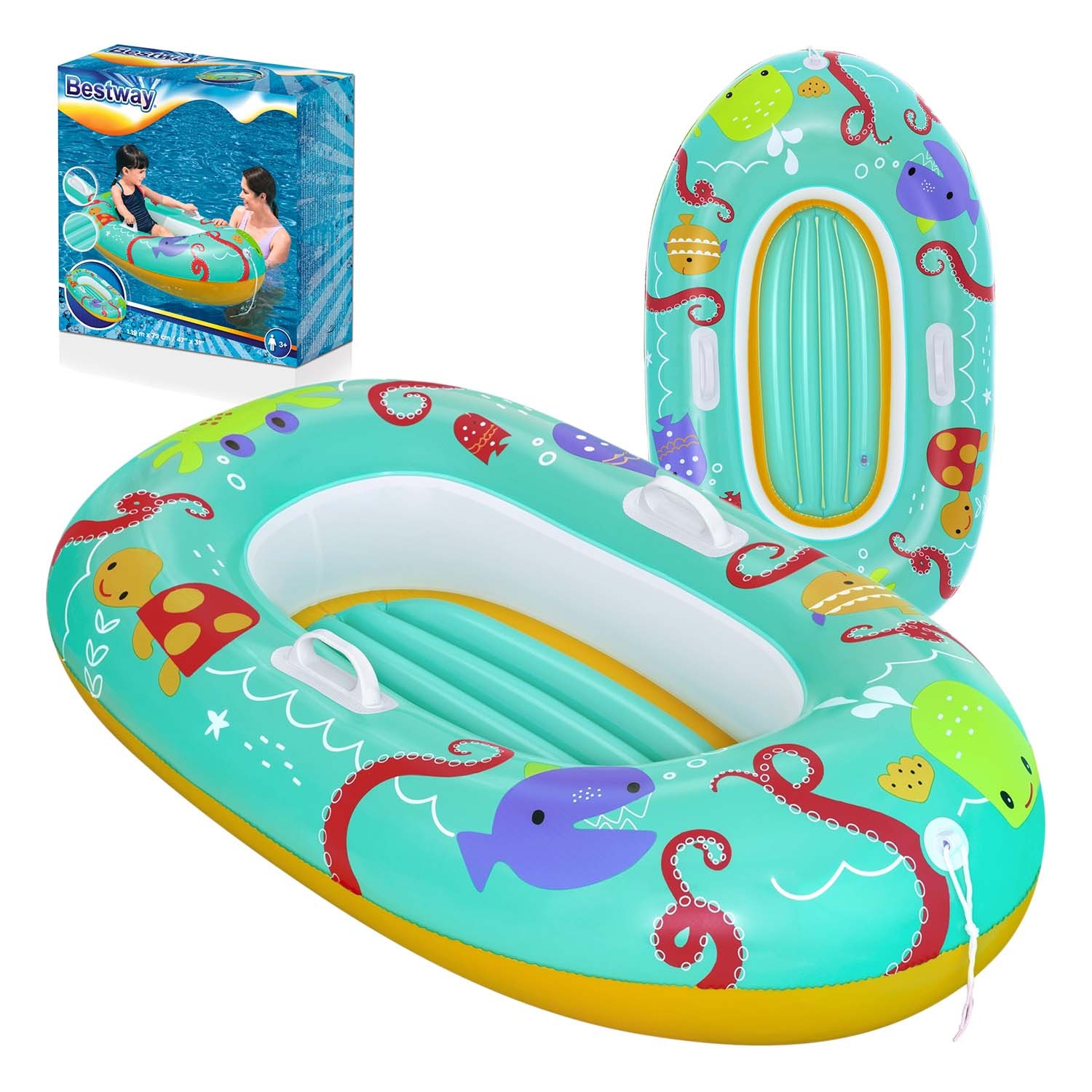 Bestway 34009 Inflatable Kids' Boat, 119x79 cm