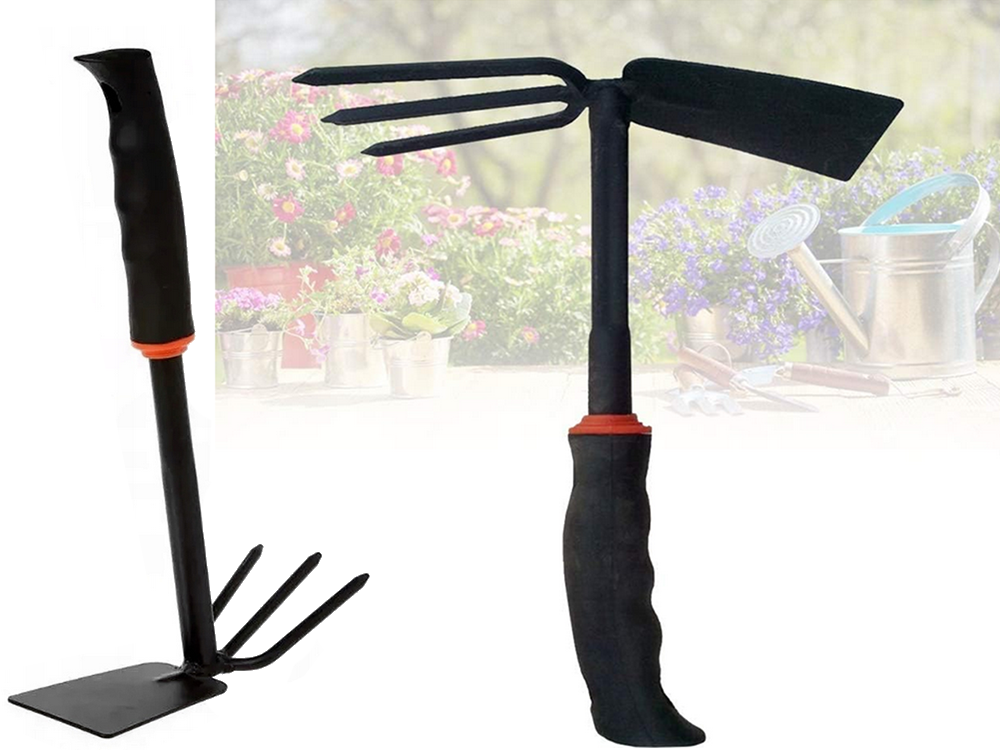 Two-Sided Garden Hoe Shovel Claw Rake Hand Digger For Plants (9)