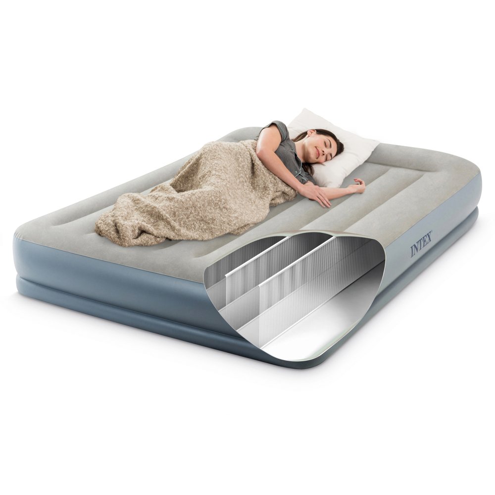 Intex 64118 Double Air Mattress with Built-in Electric Pump, 203x152 cm (0)