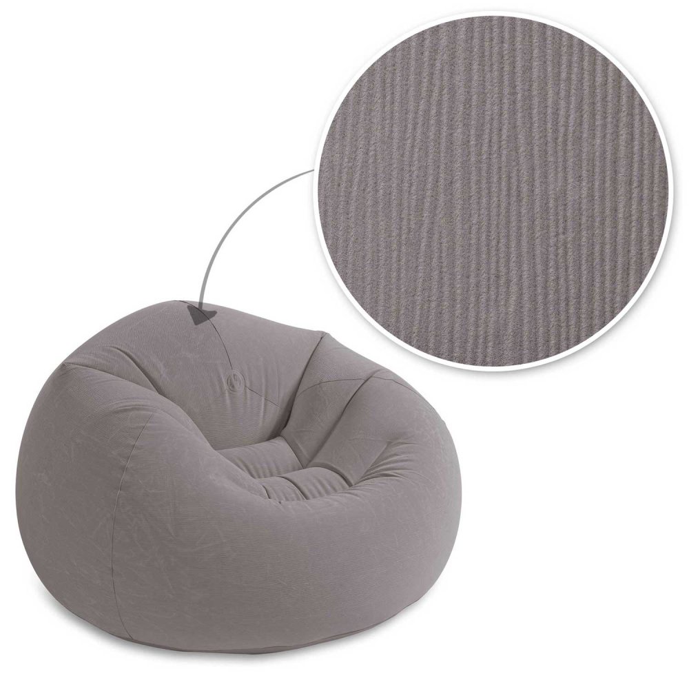 Inflatable lounge chair pouf INTEX 68579, grey (1)