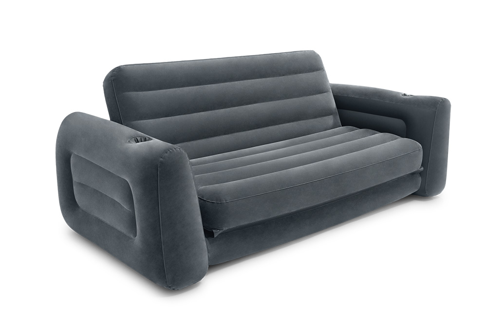 Intex 66552 2-in-1 Inflatable Sofa Bed Queen Size, Gray (2)