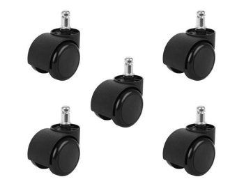 Office Chair Replacement Rubber Wheels 5 pcs, Black