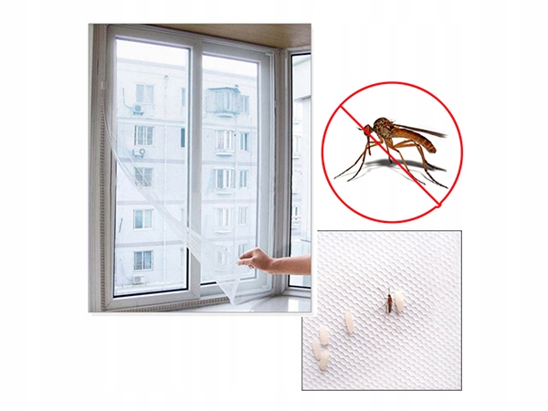 Mosquito Mesh Net Anti-Insect Screen for Windows - 130x150cm, Black (0)