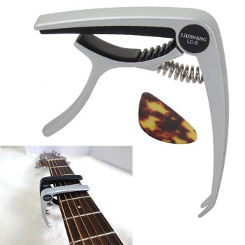 Guitar Capodaster Capo Clamp with a Pick, Different Colors