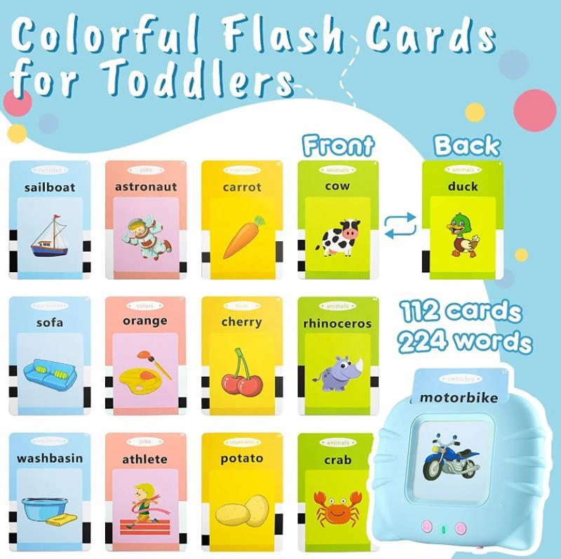 English Learning Toy for Kids Interactive Flash Card Reader Telcon Cat, blue (3)
