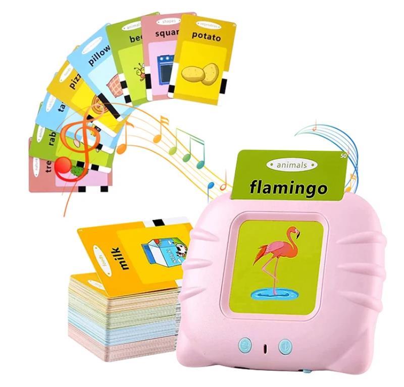 English Learning Toy for Kids Telcon Talking Flash Card Reader Cat, pink (0)