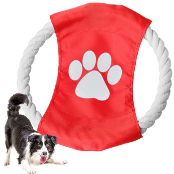 Dog Frisbee Rope Toy for Tugging and Fetching