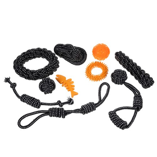 Dog Toy Set 10 pcs with Rope and Chew Toys Purlov 24388 (2)
