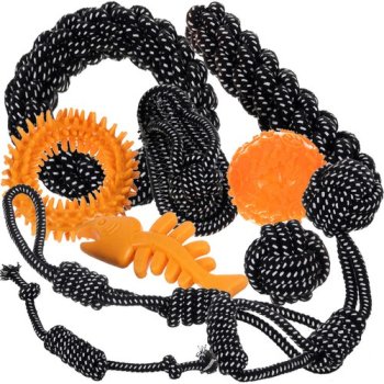 Dog Toy Set 10 pcs with Rope and Chew Toys Purlov 24388