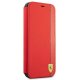 Ferrari iPhone 13 mini Wallet Case On Track Carbon Stripe, Red