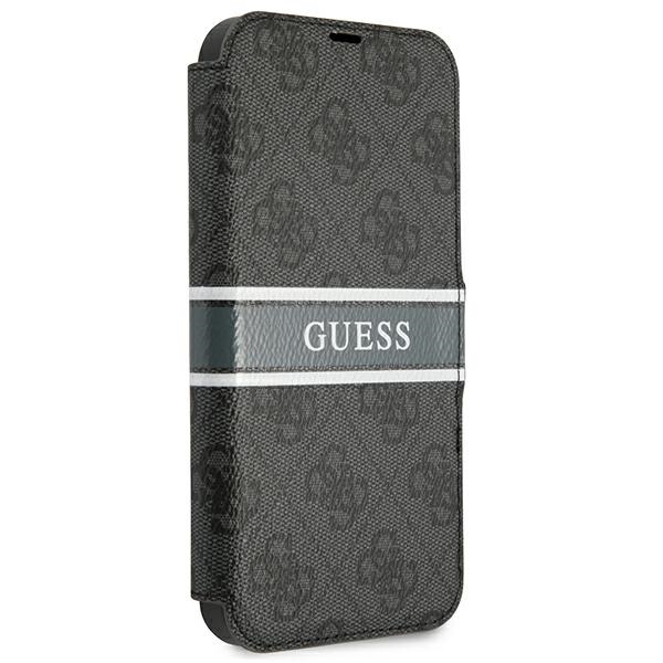 Apple iPhone 13 mini 5.4" Guess 4G Stripe Book Case Cover (GUBKP13S4GDGR), Grey (1)