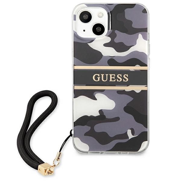 Apple iPhone 13 mini 5.4'' Guess Camo Strap Collection Case Cover (GUHCP13SKCABBK), Black (1)