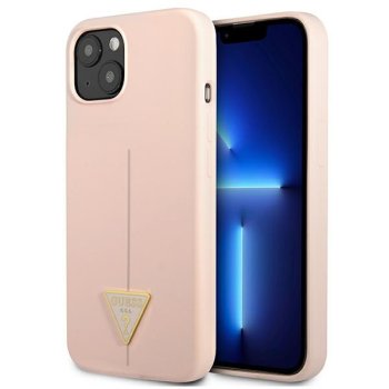 Apple iPhone 13 mini 5.4'' Guess Silicone Triangle Case Cover (GUHCP13SSLTGP), Pink