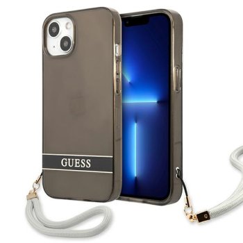 Apple iPhone 13 mini 5.4'' Guess Translucent Strap Case Cover (GUHCP13SHTSGSK), Black