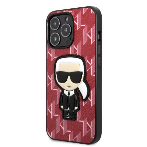 Apple iPhone 13 Pro 6.1" Karl Lagerfeld Monogram Ikonik Patch Case Cover (KLHCP13LPMNIKPI), Red (0)