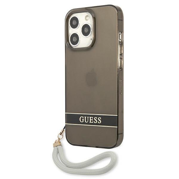 Apple iPhone 13 Pro 6.1'' Guess Translucent Strap Case Cover (GUHCP13LHTSGSK), Black (0)