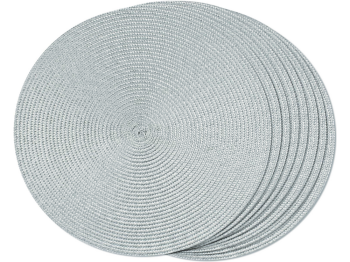 Round Woven Table Placemat, Gray, Ø 38 cm, 1 Pc