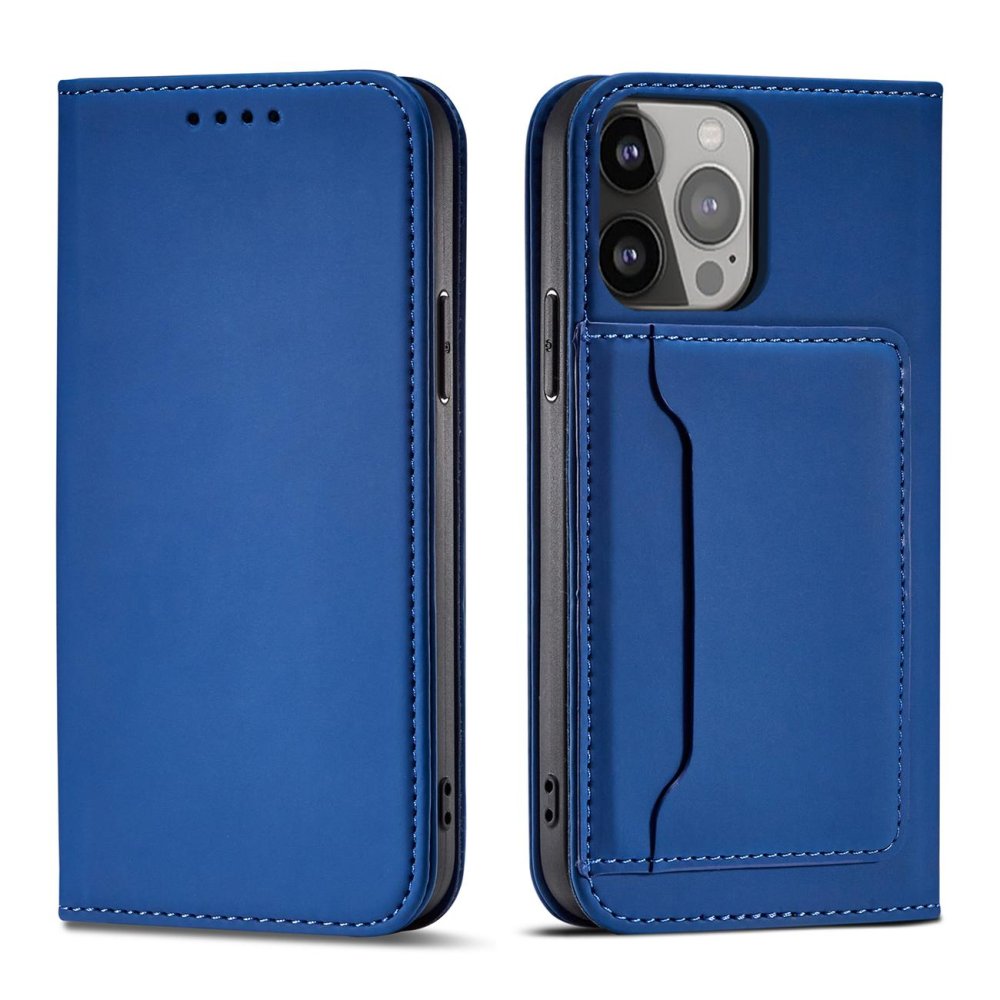 Apple iPhone 13 Pro Max 6.7'' Magnet Card Pouch Wallet Book Case Cover, Blue (2)