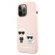 Apple iPhone 13 Pro Max 6.7\'\' Karl Lagerfeld Silicone Ikonik Karl & Choupette Magsafe Case Cover (KLHMP13XSSKCI), Pink