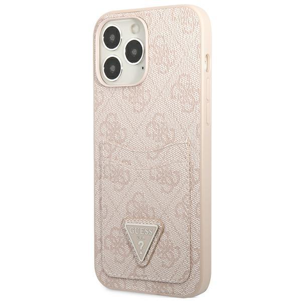 Apple iPhone 13 Pro Max 6,7" Guess 4G Triangle Logo Cardslot Case Cover, Pink (0)