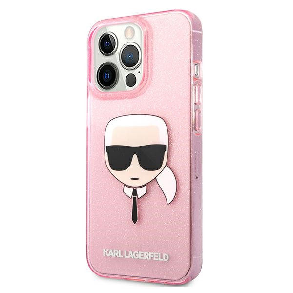 Apple iPhone 13 Pro Max 6.7" Karl Lagerfeld Glitter Karl Head Case Cover (KLHCP13XKHTUGLP), Pink (0)